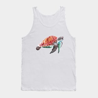 Turtle swimming solo in the ocean Tank Top